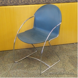 Steelcase Parade Blue Stacking Sleigh Guest Side Chair